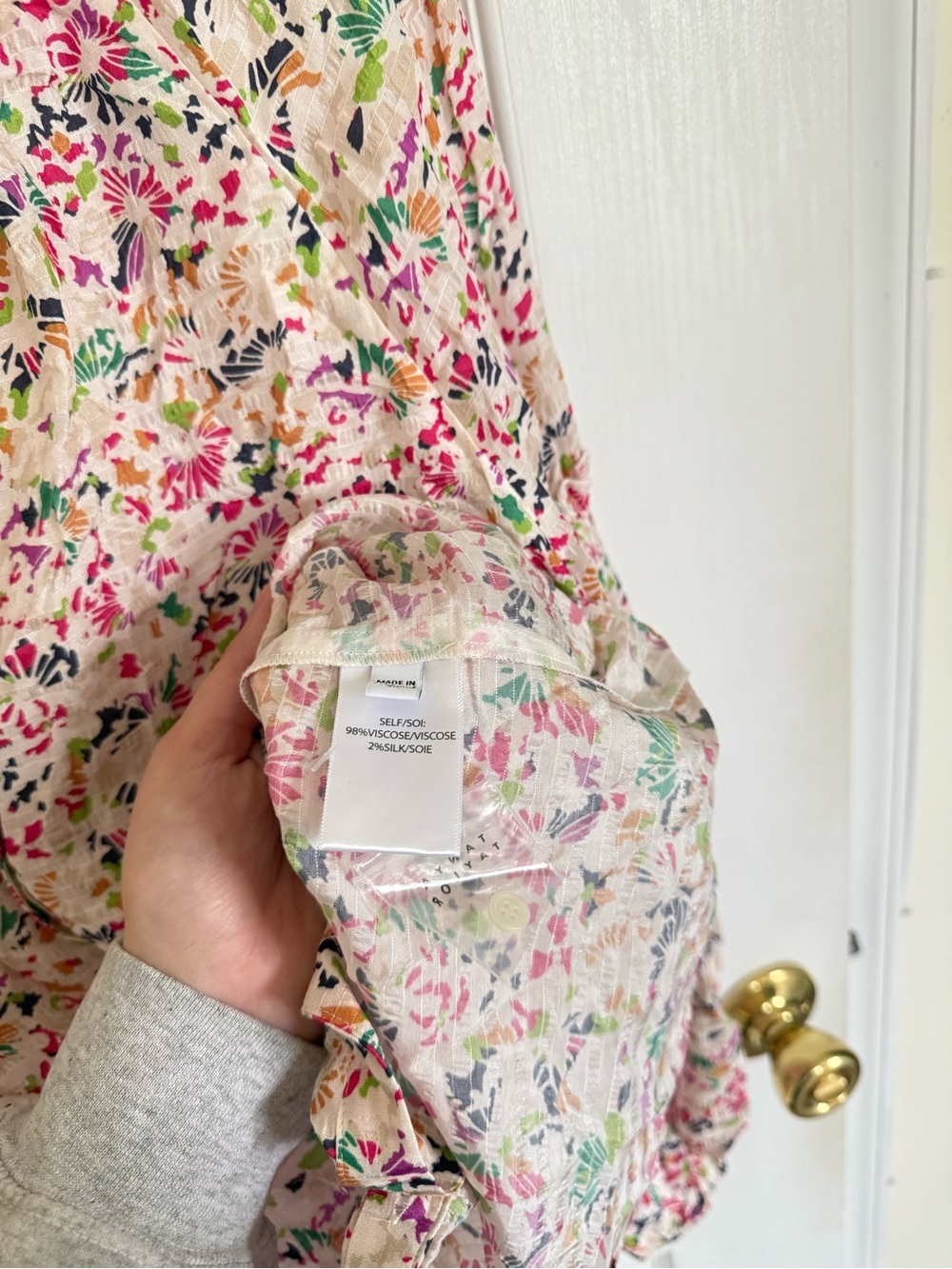 Tanya Taylor Illa Confetti Floral Blouse - Picture 6 of 7